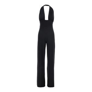 Norma Kamali Women Cross Halter Straight Leg Jumpsuit